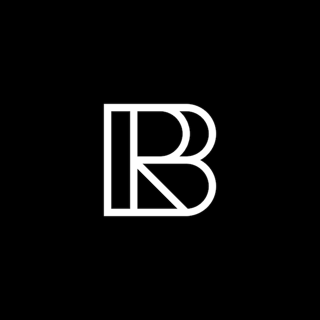 modern and elegant letter RB or BR initial logo