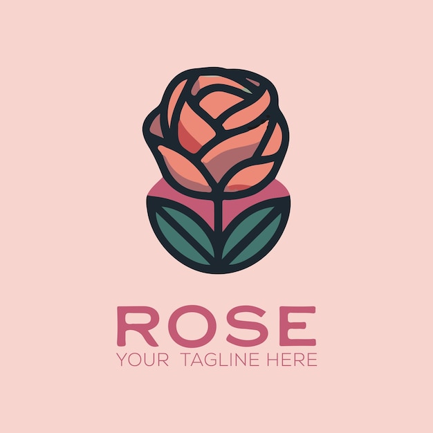 Vector modern elegant rose flower logo design