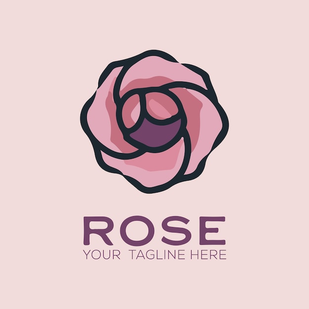 Vector modern elegant rose flower logo design