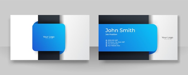 Modern elegant simple blue business card design template. Creative luxury and clean business card with corporate concept. Vector illustration print template.