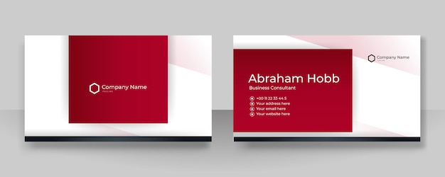 Modern elegant simple clean red and black business card design vector template with creative professional technology corporate style