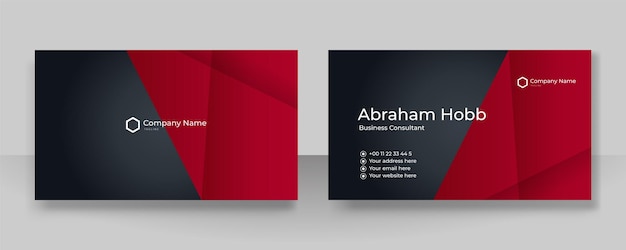 Modern elegant simple clean red and black business card design vector template with creative professional technology corporate style