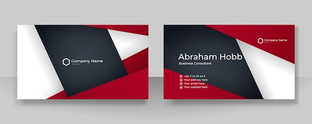 Modern elegant simple clean red and black business card design vector template with creative professional technology corporate style