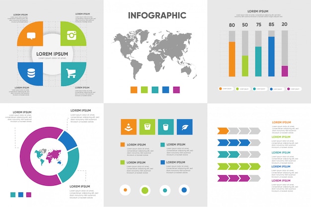 Modern elements infographic full color