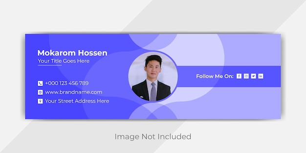 Modern email signature for comapny or personal identity and email footer cover Template