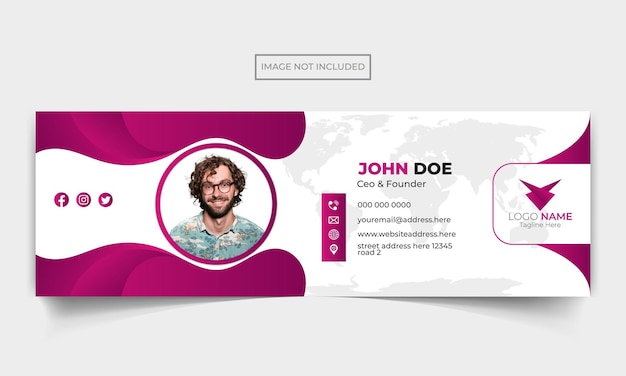 Modern email signature design template using for social media business marketing