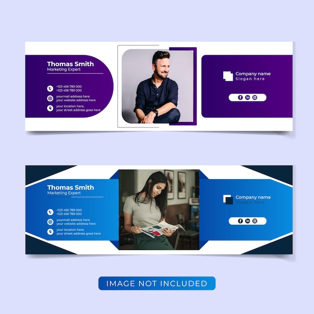 Modern email signature or email footer and personal facebook cover template