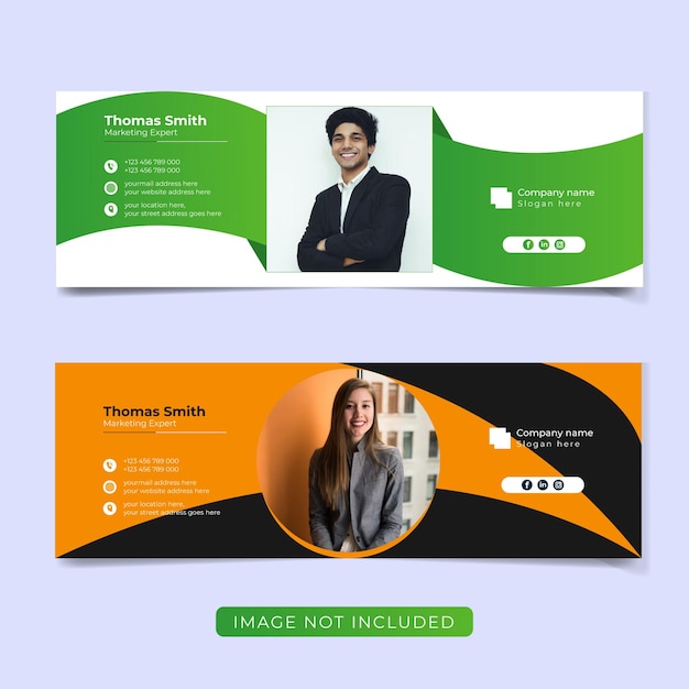 Modern email signature or email footer and personal facebook cover template