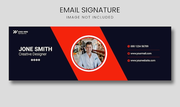 Modern email signature template design and personal email footer cover design