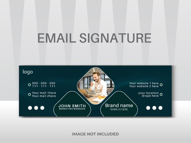 Vector modern email signature template design or personal social media cover template premium vector design