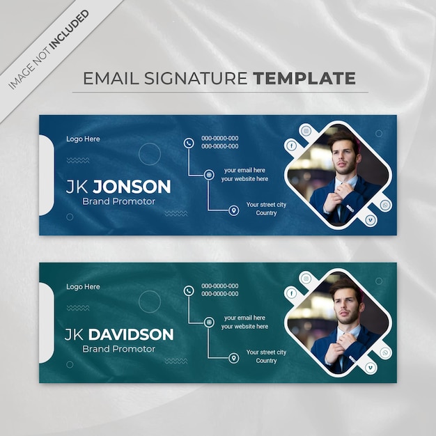 Modern email signature template design or personal social media cover template