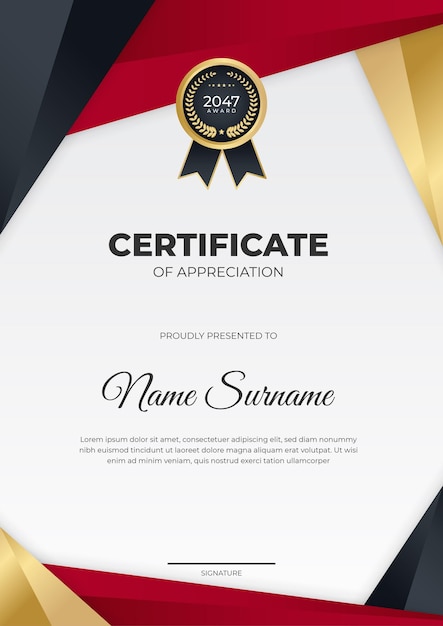 Modern employee of the month certificate Gradient elegant certificate template