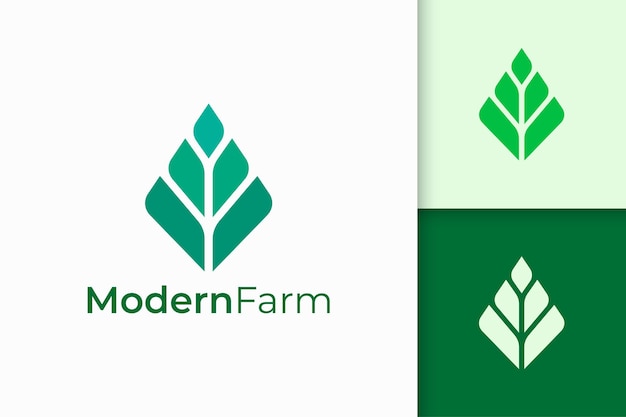 Modern farming or agriculture logo in abstract geometry shape