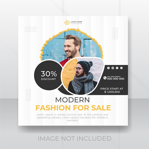 Modern fashion sale advertising cover social media banner design