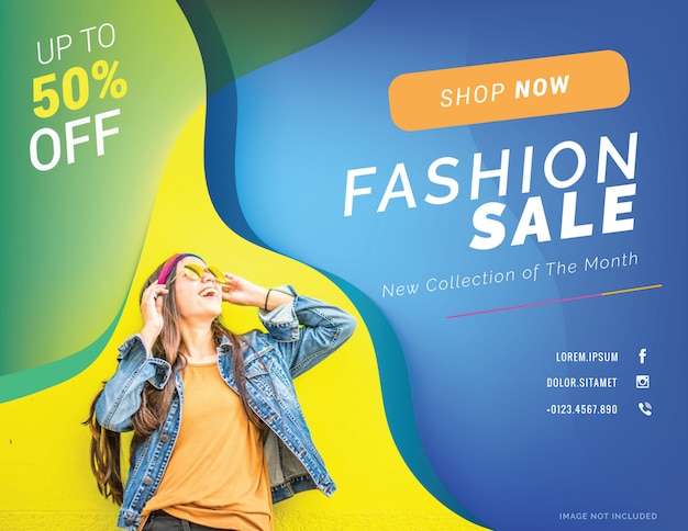 Modern fashion sale banner social media