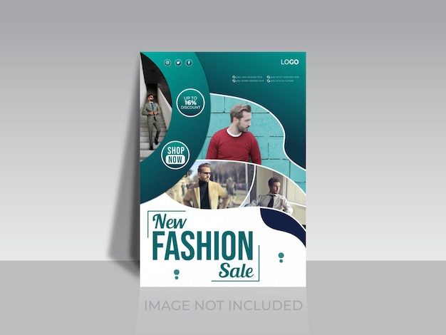 Modern Fashion Sale Flyer, leaflet, poster template design for online store, shop flash sale