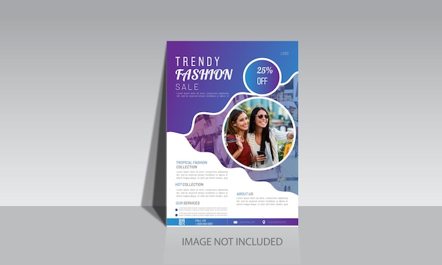 Modern Fashion Sale Flyer, leaflet, poster template design for online store, shop flash sale