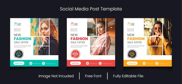 Modern fashion sale social media post template