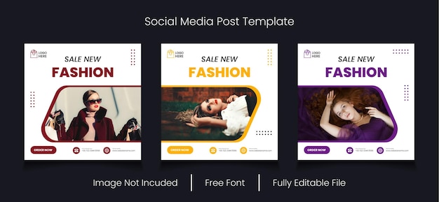 Modern fashion sale social media post template