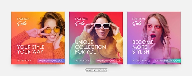 Modern fashion sale social media post templates