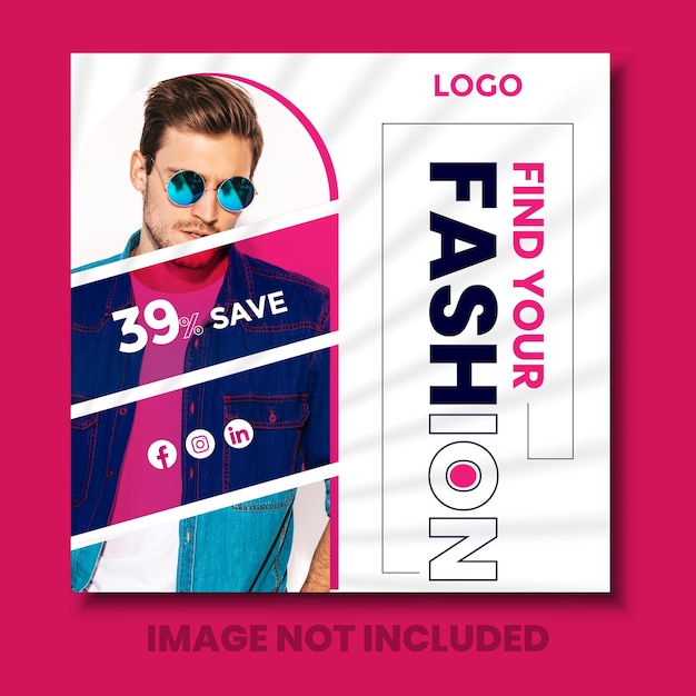 Modern fashion social media Instagram post template design