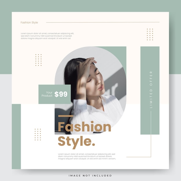 Modern fashion style social media post template