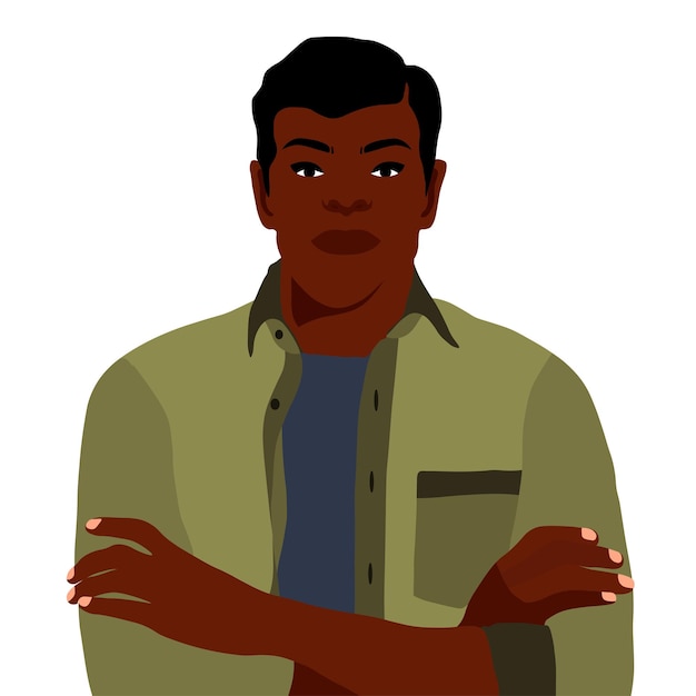 Vector modern fashionable black man in elegant art style vector