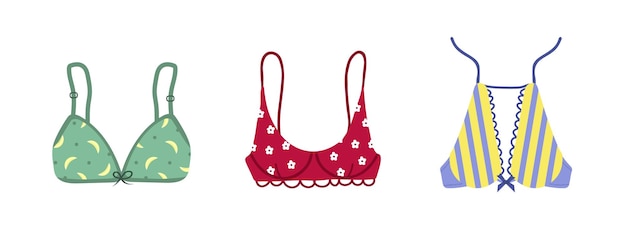 Modern female bra collection Cute colorful brassieres with bows and lace