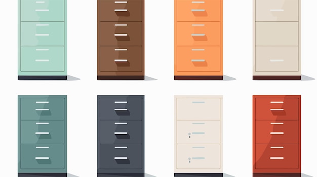 Vector modern file cabinet design for organized workspace flat vector illustration