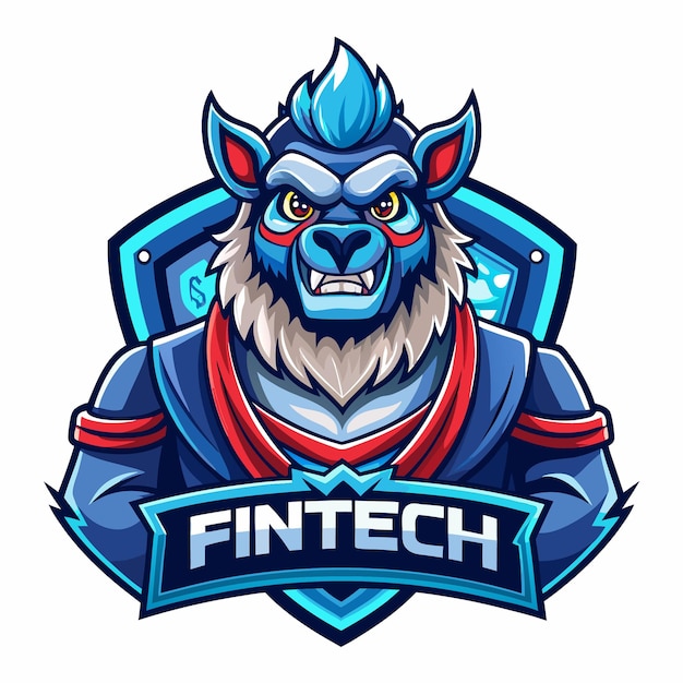 Vector modern fintech mascot for brand identity minimal vector illustration