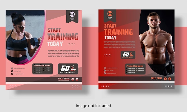 Modern fitness social media template