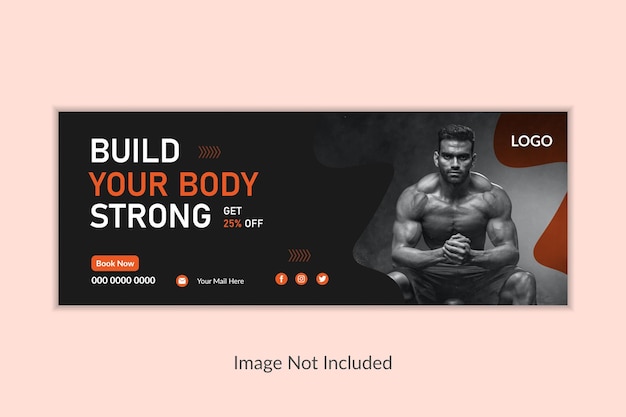 Modern Fitness Vector Facebook Cover Design template