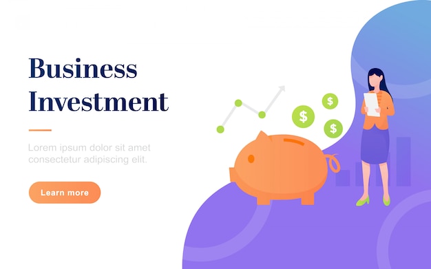 modern flat business investment landing page template