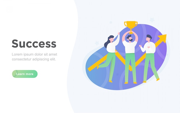 modern flat business success landing page