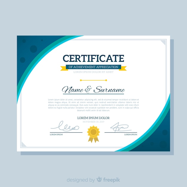 Modern flat certificate template