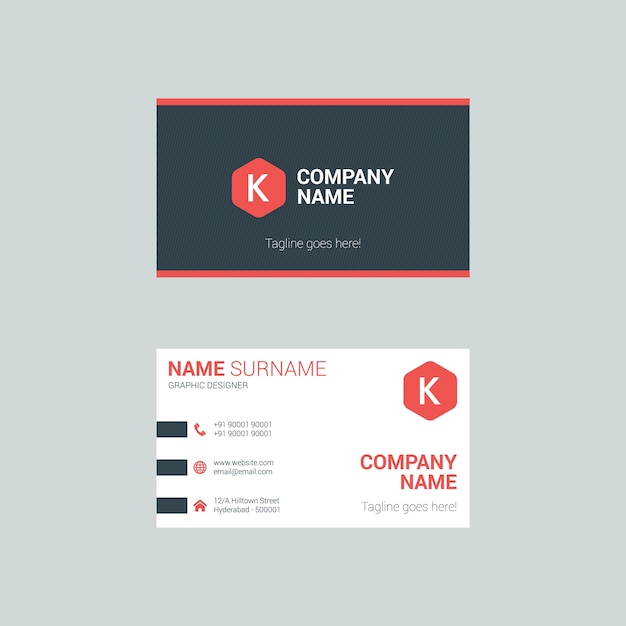 Modern flat creative business card template