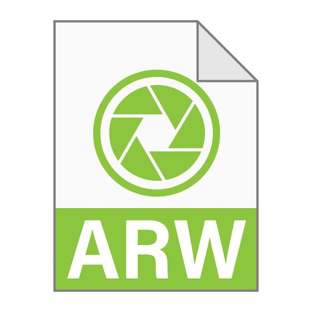 Modern flat design of ARW file icon for web Simple style