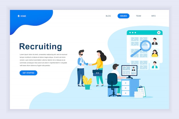 Modern flat design concept of Business Recruiting