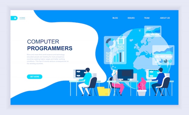 Modern flat design concept of Computer Programmers