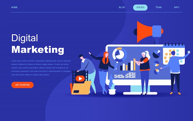 Modern flat design concept of Digital Marketing