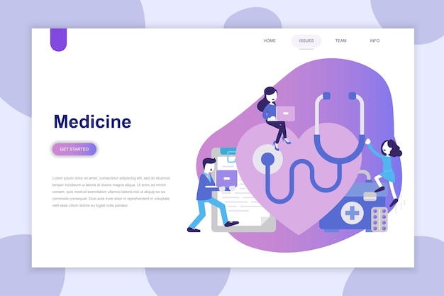 Vector modern flat design concept of medicine for website