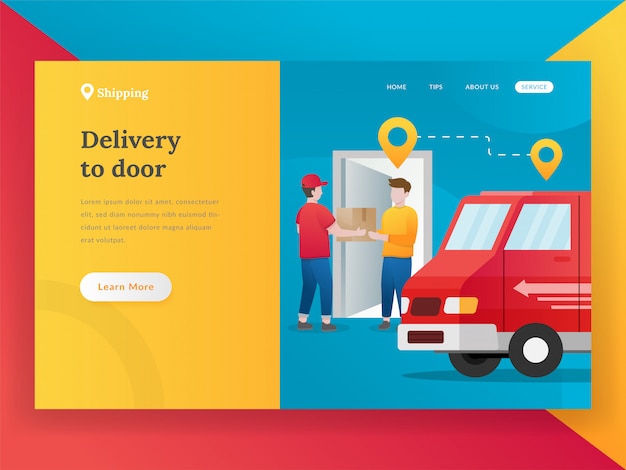 Modern flat design concept of online shipping delivery