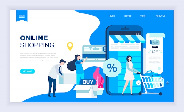 Modern flat design concept of Online Shopping