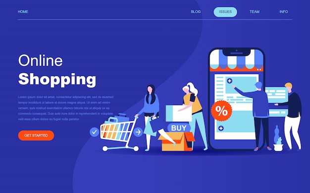 Modern flat design concept of Online Shopping