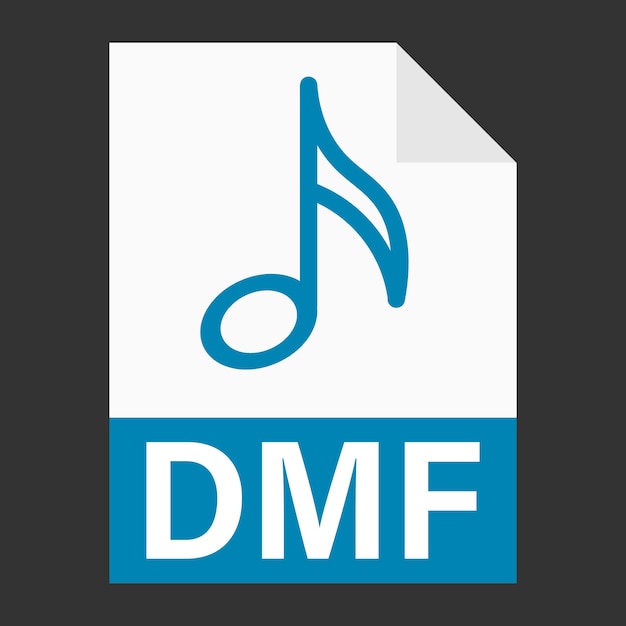 Modern flat design of DMF file icon for web