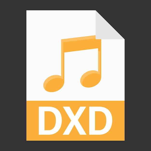 Modern flat design of DXD file icon for web