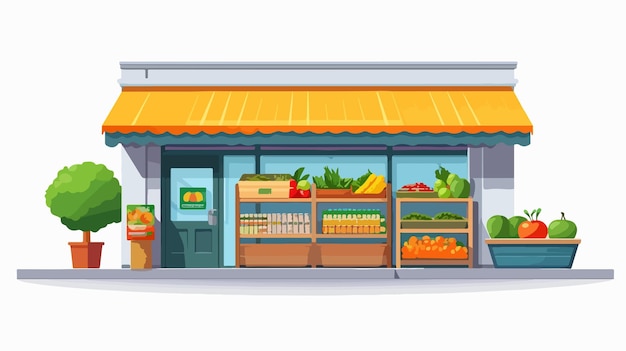 Vector modern flat design of a grocery store front view concept