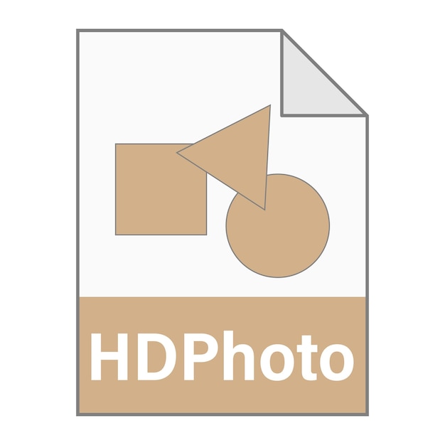 Modern flat design of HDPhoto file icon for web Simple style