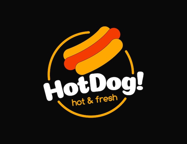 Modern flat design hotdog logo template