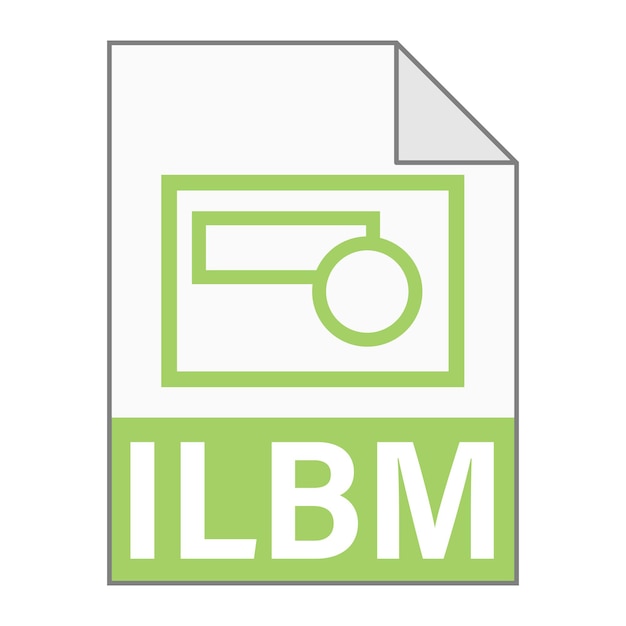 Modern flat design of ILBM file icon for web Simple style